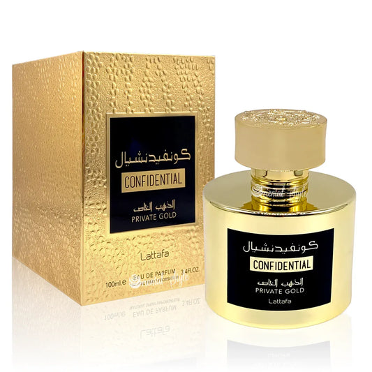 Lattafa Unisex Confidential Private Gold EDP Spray 3.38 100ml